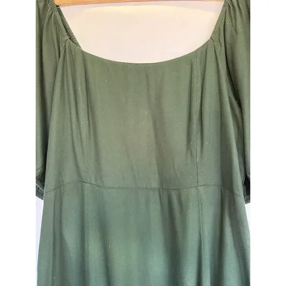 Old Navy Fit Flare Peasant Midi Dress Size XL Tall Heritage Holiday Smocked - Picture 3 of 13